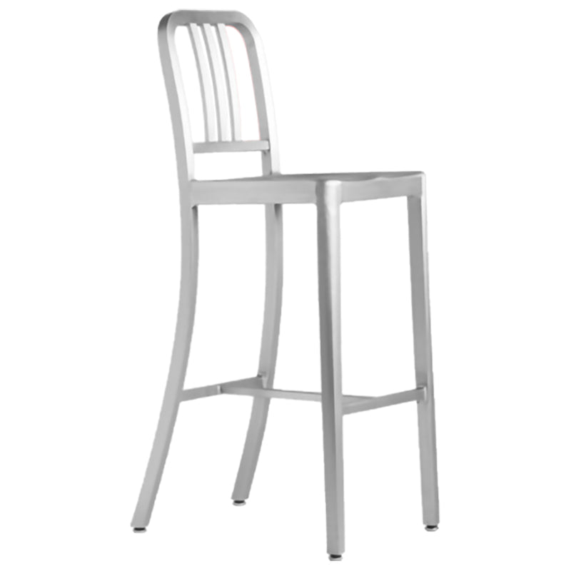 Contemporary Metal Backrest Counter High Stool in Silver for Home Use 1 Piece Clearhalo 'Bar Furniture' 'Bar Stools' 'bar_stools' 'furn' 'furn_bar_stools' 'Furniture' 'Kitchen & Dining Furniture' 7763615