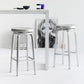 Contemporary Metal Backless Counter Stool in Silver for Home Use