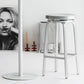 Contemporary Metal Backless Counter Stool in Silver for Home Use