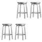Contemporary Metal Backless Counter Stool in Silver for Home Use