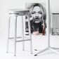 Contemporary Metal Backless Counter Stool in Silver for Home Use