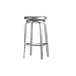 Contemporary Metal Backless Counter Stool in Silver for Home Use
