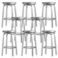 Contemporary Metal Backless Counter Stool in Silver for Home Use