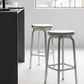 Contemporary Metal Backless Counter Stool in Silver for Home Use