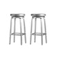 Contemporary Metal Backless Counter Stool in Silver for Home Use