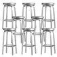 Contemporary Metal Backless Counter Stool in Silver for Home Use