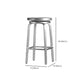 Contemporary Metal Backless Counter Stool in Silver for Home Use