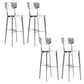Contemporary 43" Height Metal Backrest Counter Stool in Silver 4 Piece Set Clearhalo 'Bar Furniture' 'Bar Stools' 'bar_stools' 'furn' 'furn_bar_stools' 'Furniture' 'Kitchen & Dining Furniture' 7763653
