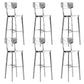 Contemporary 43" Height Metal Backrest Counter Stool in Silver 6 Piece Set Clearhalo 'Bar Furniture' 'Bar Stools' 'bar_stools' 'furn' 'furn_bar_stools' 'Furniture' 'Kitchen & Dining Furniture' 7763655