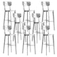 Contemporary 43" Height Metal Backrest Counter Stool in Silver 8 Piece Set Clearhalo 'Bar Furniture' 'Bar Stools' 'bar_stools' 'furn' 'furn_bar_stools' 'Furniture' 'Kitchen & Dining Furniture' 7763657