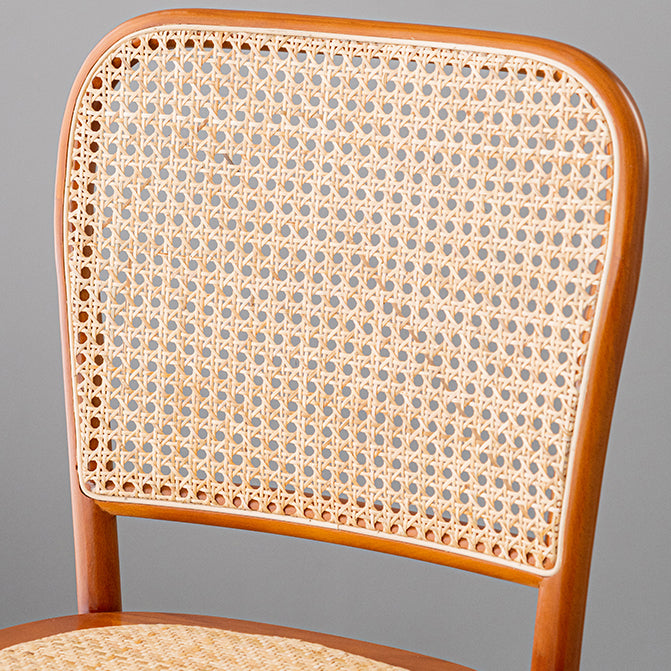 Eigentijdse 45 "Hoogte Backlest massief hout en Rattan Teller ontlasting