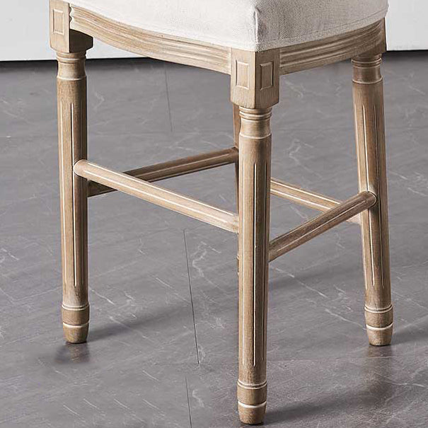 Volledige rug gestoffeerde armloze barkruk met massief houtbasis