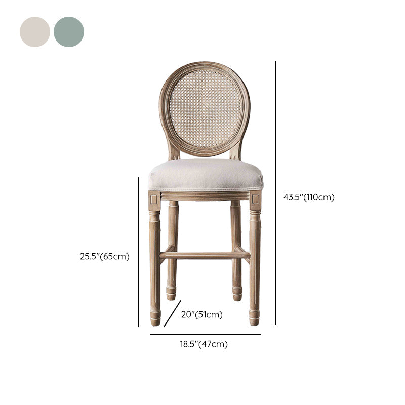 Volledige rug gestoffeerde armloze barkruk met massief houtbasis