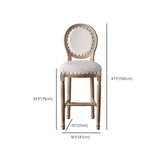 Tabouret de bar sans bras rembourré complet avec base en bois massif