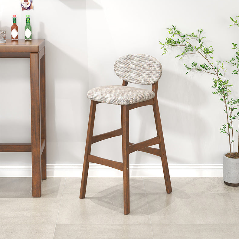 Taburete de bar con tapizado contemporáneo de 41.34 "con base de madera maciza