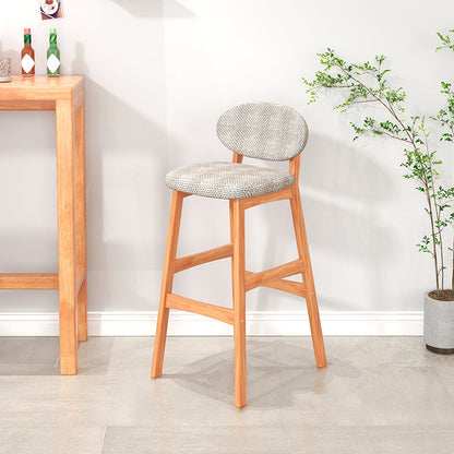 Taburete de bar con tapizado contemporáneo de 41.34 "con base de madera maciza