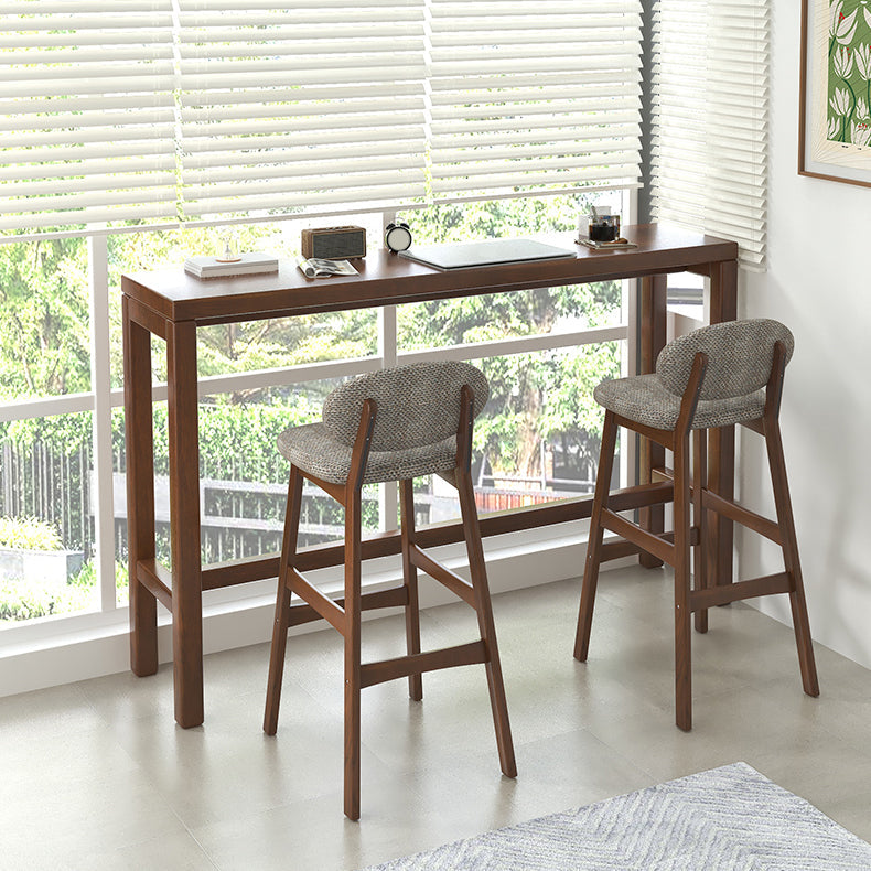 Taburete de bar con tapizado contemporáneo de 41.34 "con base de madera maciza