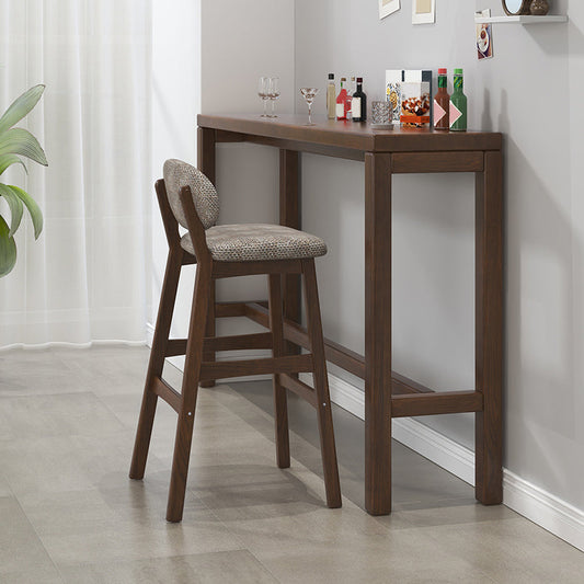 Contemporary 41.34" Upholstered Bar Stool with Solid Wood Base