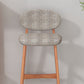Taburete de bar con tapizado contemporáneo de 41.34 "con base de madera maciza
