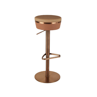 GLAMスタイル調整可能なスイベル布張りの布張りのバースツールと金属脚