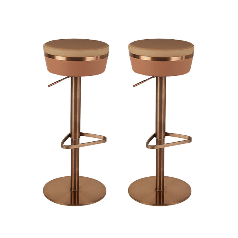 GLAMスタイル調整可能なスイベル布張りの布張りのバースツールと金属脚