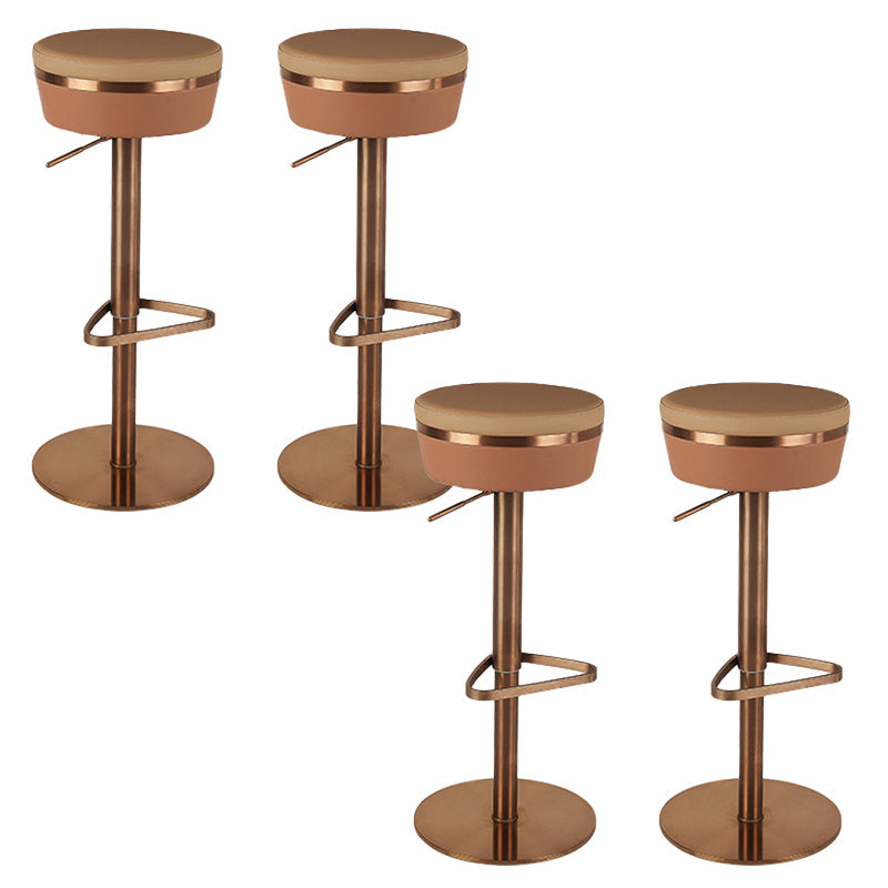 GLAMスタイル調整可能なスイベル布張りの布張りのバースツールと金属脚