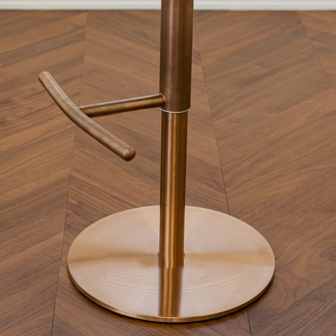 GLAMスタイル調整可能なスイベル布張りの布張りのバースツールと金属脚