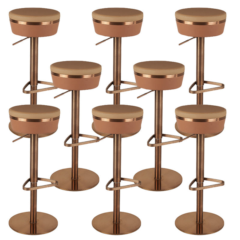 GLAMスタイル調整可能なスイベル布張りの布張りのバースツールと金属脚