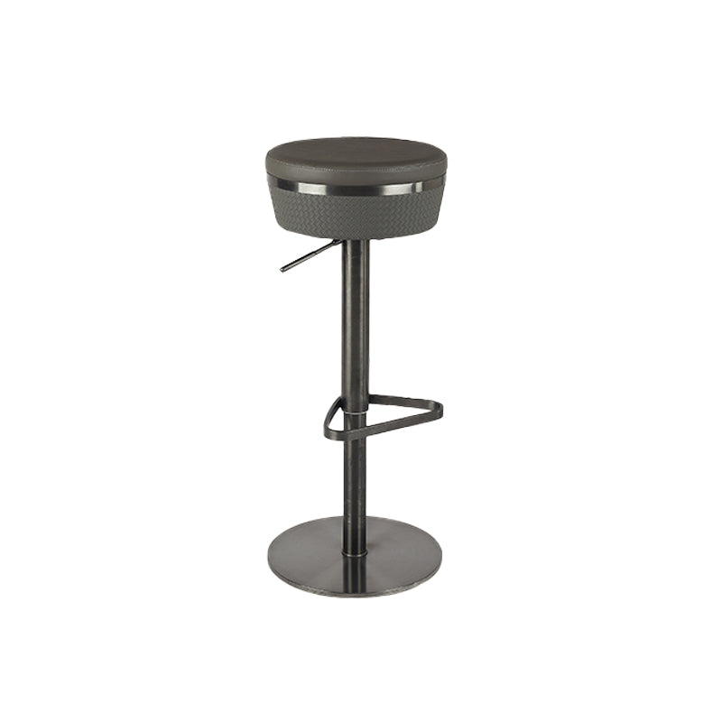 GLAMスタイル調整可能なスイベル布張りの布張りのバースツールと金属脚