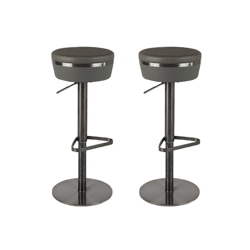 GLAMスタイル調整可能なスイベル布張りの布張りのバースツールと金属脚