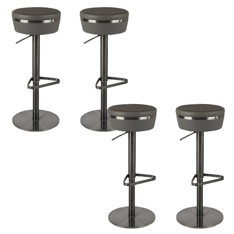 GLAMスタイル調整可能なスイベル布張りの布張りのバースツールと金属脚