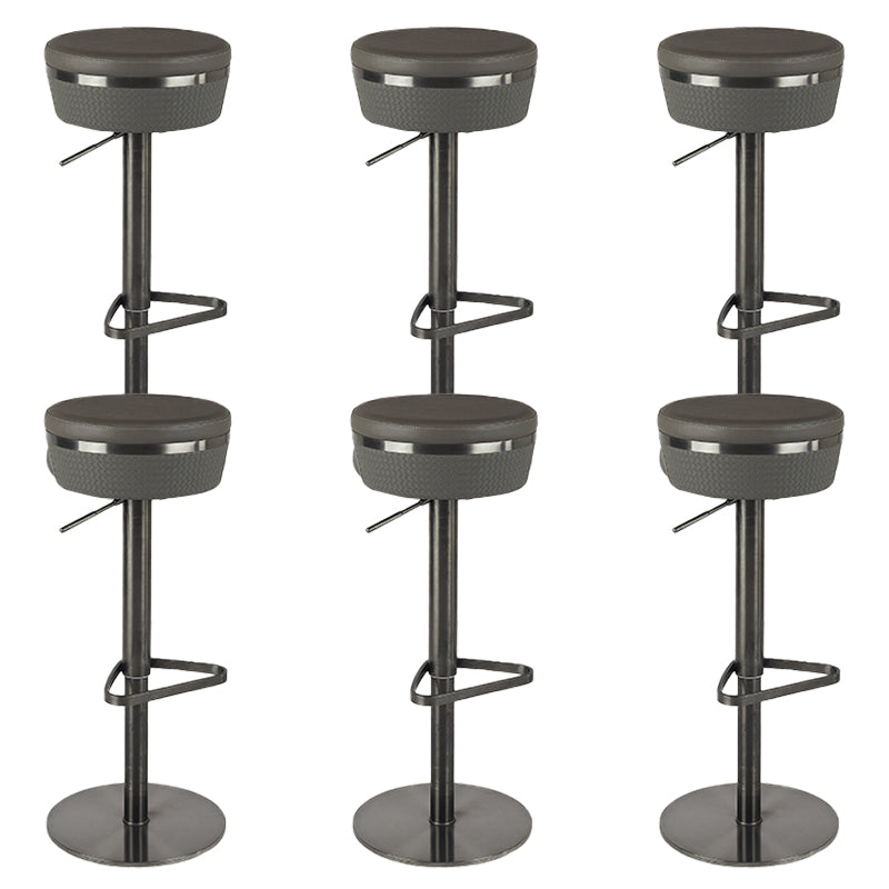 GLAMスタイル調整可能なスイベル布張りの布張りのバースツールと金属脚