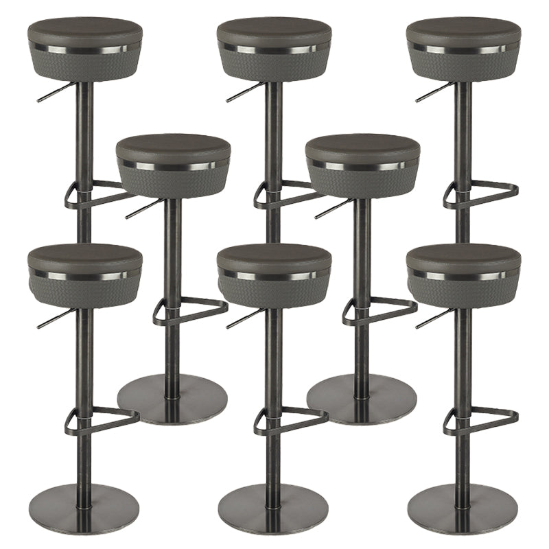 GLAMスタイル調整可能なスイベル布張りの布張りのバースツールと金属脚