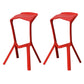 Contemporary Style Backless Plastic Stackable Bar Stool for Home Red 2 Piece Set Clearhalo 'Bar Furniture' 'Bar Stools' 'bar_stools' 'furn' 'furn_bar_stools' 'Furniture' 'Kitchen & Dining Furniture' 7763801