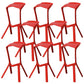 Contemporary Style Backless Plastic Stackable Bar Stool for Home Red 8 Piece Set Clearhalo 'Bar Furniture' 'Bar Stools' 'bar_stools' 'furn' 'furn_bar_stools' 'Furniture' 'Kitchen & Dining Furniture' 7763808
