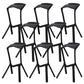 Contemporary Style Backless Plastic Stackable Bar Stool for Home Black 8 Piece Set Clearhalo 'Bar Furniture' 'Bar Stools' 'bar_stools' 'furn' 'furn_bar_stools' 'Furniture' 'Kitchen & Dining Furniture' 7763813