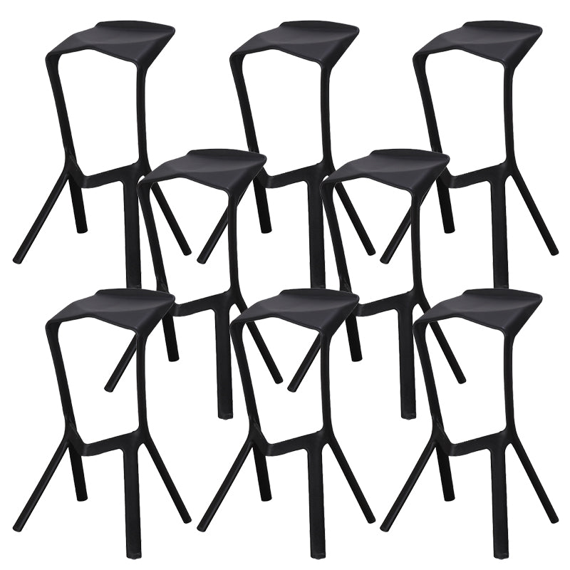 Contemporary Style Backless Plastic Stackable Bar Stool for Home Black 8 Piece Set Clearhalo 'Bar Furniture' 'Bar Stools' 'bar_stools' 'furn' 'furn_bar_stools' 'Furniture' 'Kitchen & Dining Furniture' 7763813