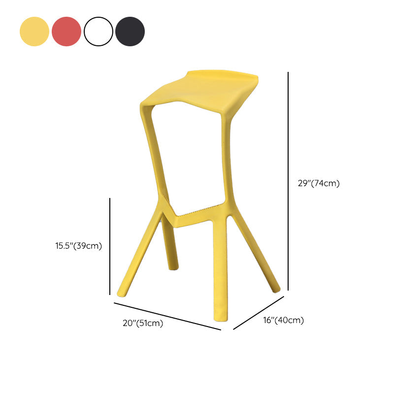 Contemporary Style Backless Plastic Stackable Bar Stool for Home Clearhalo 'Bar Furniture' 'Bar Stools' 'bar_stools' 'furn' 'furn_bar_stools' 'Furniture' 'Kitchen & Dining Furniture' 7763819