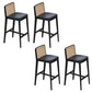 Contemporary Style Low Back Solid Wood Armless Bar Stool for Home Black 4 Piece Set Clearhalo 'Bar Furniture' 'Bar Stools' 'bar_stools' 'furn' 'furn_bar_stools' 'Furniture' 'Kitchen & Dining Furniture' 7763822
