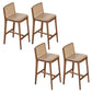 Contemporary Style Low Back Solid Wood Armless Bar Stool for Home Walnut 4 Piece Set Clearhalo 'Bar Furniture' 'Bar Stools' 'bar_stools' 'furn' 'furn_bar_stools' 'Furniture' 'Kitchen & Dining Furniture' 7763841