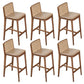 Contemporary Style Low Back Solid Wood Armless Bar Stool for Home Walnut 6 Piece Set Clearhalo 'Bar Furniture' 'Bar Stools' 'bar_stools' 'furn' 'furn_bar_stools' 'Furniture' 'Kitchen & Dining Furniture' 7763842