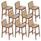 Contemporary Style Low Back Solid Wood Armless Bar Stool for Home Walnut 8 Piece Set Clearhalo 'Bar Furniture' 'Bar Stools' 'bar_stools' 'furn' 'furn_bar_stools' 'Furniture' 'Kitchen & Dining Furniture' 7763843