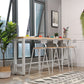Modern Light Wood Finish 1/4/5 Pcs Bar Set with Footrest for Dining Room