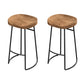 Brown Pine Wood 1/2/3 Pcs Bar Table Set with Wooden Stools for Home