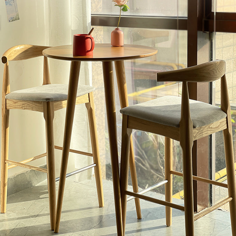 Contemporary Style Solid Wood Round Bar Dining Table for Home Clearhalo 'Bar Furniture' 'Bar Tables' 'bar_tables' 'furn' 'furn_bar_tables' 'Furniture' 'Kitchen & Dining Furniture' 7763969
