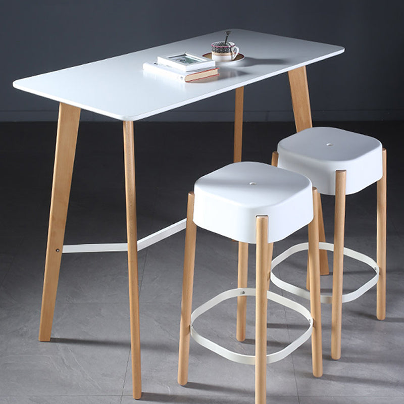 Modern Style Wooden Top Rectangle 4 Legs Bar Dining Table for Home Clearhalo 'Bar Furniture' 'Bar Tables' 'bar_tables' 'furn' 'furn_bar_tables' 'Furniture' 'Kitchen & Dining Furniture' 7763980