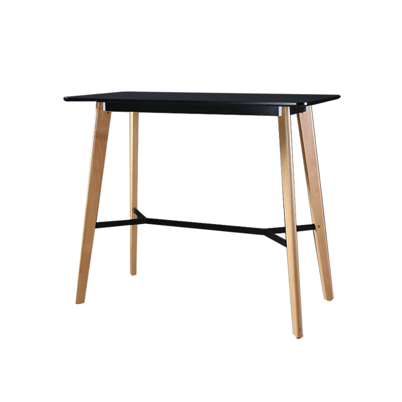 Modern Style Wooden Top Rectangle 4 Legs Bar Dining Table for Home Black Without Chairs Clearhalo 'Bar Furniture' 'Bar Tables' 'bar_tables' 'furn' 'furn_bar_tables' 'Furniture' 'Kitchen & Dining Furniture' 7763981