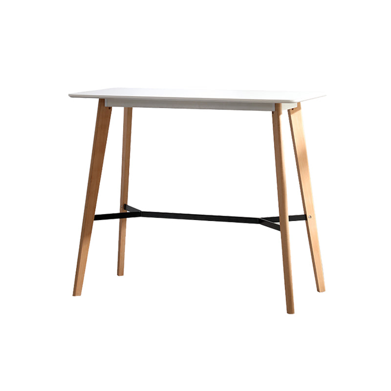 Modern Style Wooden Top Rectangle 4 Legs Bar Dining Table for Home White Without Chairs Clearhalo 'Bar Furniture' 'Bar Tables' 'bar_tables' 'furn' 'furn_bar_tables' 'Furniture' 'Kitchen & Dining Furniture' 7763984