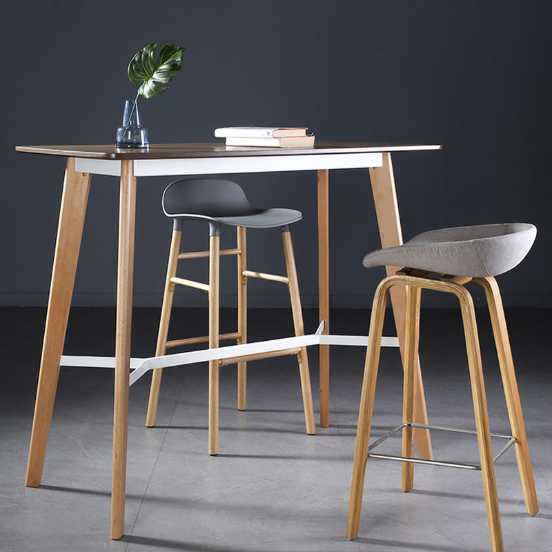 Modern Style Wooden Top Rectangle 4 Legs Bar Dining Table for Home Clearhalo 'Bar Furniture' 'Bar Tables' 'bar_tables' 'furn' 'furn_bar_tables' 'Furniture' 'Kitchen & Dining Furniture' 7763985