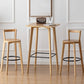 Modern Style Square Solid Wood Footrest Top Bar Dining Table for Home